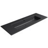 GSI Pura obdélníkové umyvadlo Slim 122 x 46 cm s otvorem pro baterii s přepadem keramické černá mat 8887126