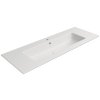 GSI Pura obdélníkové umyvadlo Slim 122 x 46 cm s otvorem pro baterii s přepadem keramické bílá mat 8887109