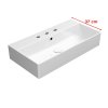 GSI Kube X obdélníkové umyvadlo 70 x 37 cm broušená spodní hrana 3 otvory pro baterii s přepadem keramické bílá ExtraGlaze 94559311