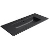 GSI Pura obdélníkové umyvadlo Slim 102 x 46 cm s otvorem pro baterii s přepadem keramické černá mat 8886126