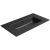 GSI Pura obdélníkové umyvadlo Slim 82 x 46 cm s otvorem pro baterii s přepadem keramickéčerná mat 8885126