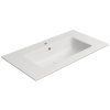 GSI Pura obdélníkové umyvadlo Slim 82 x 46 cm bez otvoru pro baterii s přepadem keramické bílá mat 8885109