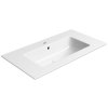 GSI Pura obdélníkové umyvadlo slim 82 x 46 cm s otvorem pro baterii s přepadem keramické bílá ExtraGlaze 8885111