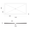 GSI Extra Flat obdélníková sprchová vanička 160 x 80 x 2 cm keramika černá mat 46160826