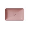 GSI Pura obdélníkové umyvadlo na desku 60 x 38 cm bez otvoru pro baterii bez přepadu keramické blush mat růžová 883724