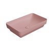 GSI Pura obdélníkové umyvadlo na desku 60 x 38 cm bez otvoru pro baterii bez přepadu keramické blush mat růžová 883724