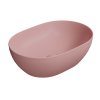 GSI Pura oválné umyvadlo na desku 50 x 35 cm bez otvoru pro baterii bez přepadu keramické blush mat růžová 886024