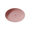 GSI Pura oválné umyvadlo na desku 60 x 42 cm bez otvoru pro baterii bez přepadu keramické blush mat růžová 884224