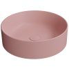 GSI Kube X kulaté umyvadlo na desku 45 cm bez otvoru pro baterii bez přepadu keramické blush mat růžová 942724