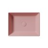 GSI Kube X obdélníkové umyvadlo na desku 50 x 37 cm bez otvoru pro baterii bez přepadu keramické blush mat růžová 942924