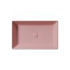 GSI Kube X obdélníkové umyvadlo na desku 60 x 37 cm bez otvoru pro baterii bez přepadu keramické blush mat růžová 945324