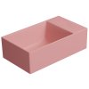 GSI Kube X obdéníkové umývátko 40 x 23 cm bez otvoru pro baterii pravé/levé bez přepadu keramické blush mat růžová 9484024