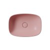 GSI Nubes obdélníkové umyvadlo na desku 50 x 35 cm bez otvoru pro baterii bez přepadu keramické blush mat růžová 978424