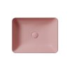 GSI Nubes obdélníkové umyvadlo na desku 50 x 38 cm bez otvoru pro baterii bez přepadu keramické blush mat růžová 903724