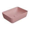 GSI Nubes obdélníkové umyvadlo na desku 50 x 38 cm bez otvoru pro baterii bez přepadu keramické blush mat růžová 903724