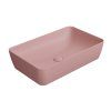 GSI Nubes obdélníkové umyvadlo na desku 60 x 38 cm bez otvoru pro baterii bez přepadu keramické blush mat růžová 903624
