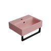 GSI Nubes umývátko 40 x 32 cm broušená spodní hrana s otvorem pro baterii s přepadem keramické blush mat růžová 96849124