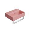 GSI Nubes umývátko 40 x 32 cm broušená spodní hrana bez otvoru pro baterii s přepadem keramické blush mat růžová 96849024