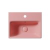 GSI Nubes obdélníkové umývátko 40 x 32 cm s otvorem pro baterii s přepadem keramické blush mat růžová 9684124