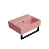 GSI Nubes umývátko 40 x 32 cm bez otvoru pro baterii s přepadem keramické blush mat růžová 9684024