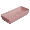 GSI Nubes obdélníkové umyvadlo na desku 80 x 40 cm bez otvoru pro baterii bez přepadu keramické blush mat růžová 904024
