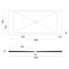 GSI Extra Flat obdélníková sprchová vanička 180 x 80 x 2 cm keramika cenere mat šedá 46180817