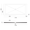 GSI Extra Flat obdélníková sprchová vanička 170 x 80 x 2 cm keramika agave mat zelená 46170804