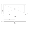 GSI Extra Flat obdélníková sprchová vanička 170 x 70 x 2 cm keramika agave mat zelená 46170704