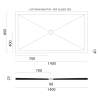 GSI Extra Flat obdélníková sprchová vanička 140 x 80 x 2 cm keramika creta mat béžová 46140808