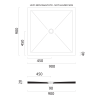 GSI Extra Flat čtvercová sprchová vanička 90 x 90 x 2 cm keramika cenere mat šedá 46090917