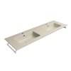GSI Pura obdélníkové dvojumyvadlo Slim 142 x 46 cm s otvorem pro baterii s přepadem keramické creta mat béžová 8889108