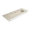 GSI Pura obdélníkové umyvadlo Slim 122 x 46 cm 2 otvory pro baterii s přepadem keramické creta mat béžová 8887208