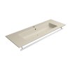 GSI Pura obdélníkové umyvadlo Slim 122 x 46 cm s otvorem pro baterii s přepadem keramické creta mat béžová 8887108