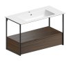GSI Pura obdélníkové umyvadlo Slim 102 x 46 cm s otvorem pro baterii s přepadem keramické creta mat béžová 8886108