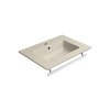 GSI Pura obdélníkové umyvadlo Slim 62 x 46 cm s otvorem pro baterii s přepadem keramické creta mat béžová 8884108