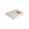 GSI Pura obdélníkové umyvadlo Slim 62 x 46 cm bez otvoru pro baterii s přepadem keramické creta mat béžová 8884008