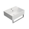 GSI Kube X umývátko 45 x 35 cm broušená spodní hrana s otvorem pro baterii s přepadem keramika bílá mat 94859109