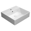 GSI Kube X umyvadlo 50 x 47 cm broušená spodní hrana s otvorem pro baterii s přepadem keramika bílá ExtraGlaze 94309111