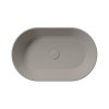 GSI Kube X oválné umyvadlo na desku 60 x 37 cm bez otvoru pro baterii bez přepadu keramické tortora mat šedá 945805