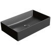 GSI Kube X obdélníkové umyvadlo na desku 60 x 37 cm bez otvoru pro baterii bez přepadu keramické černá mat 945326