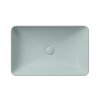 GSI Pura obdélníkové umyvadlo na desku 60 x 38 cm bez otvoru pro baterii bez přepadu keramické ghiaccio mat modrá 883715