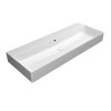 GSI Kube X obdélníkové umyvadlo 120 x 47 cm broušená spodní hrana bez otvoru pro baterii s přepadem keramické bílá ExtraGlaze 94249011