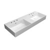 GSI Kube X dvojumyvadlo 120 x 47 cm 3 otvory pro baterii s přepadem keramické bílá ExtraGlaze 9425311