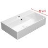 GSI Kube X obdélníkové umyvadlo 60 x 37 cm broušená spodní hrana s otvorem pro baterii s přepadem keramické bílá ExtraGlaze 94549111