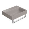 GSI Nubes umyvadlo 40 x 32 cm broušená spodní hrana bez otvoru pro bateriii bez přepadu keramické tortora mat šedá 96849005