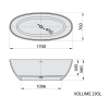 Polysan Noya vana volně stojící 170 x 76 cm rockstone bílá mat 92330