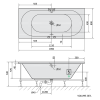 Polysan VIVA B hydromasážní vana 185 x 80 x 47 cm Highline Hydro-Air akrylát chrom bílá 71968.6010