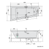 Polysan ANDRA L hydromasážní vana asymetrická 180 x 90 x 45 cm levá Highline Hydro-Air akryalát chrom bílá 72872.6010