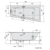Polysan ANDRA R hydromasážní vana asymetrická 170 x 90 x 45 cm pravá Highline Hydro-Ai akrylát chrom bílá 81511.6010