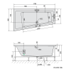 Polysan ANDRA L hydromasážní vana asymetrická 170 x 90 x 45 cm levá Attraction Hydro-Air akrylát chrom bílá 81111.4010